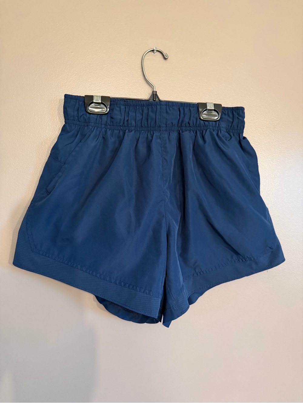 Athletic shorts with built in liner in navy blue
